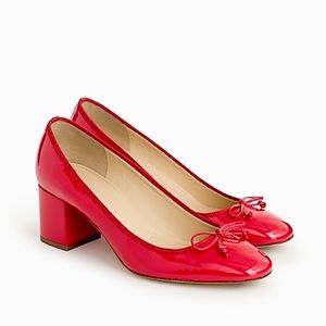 J. Crew Red Patent Leather Evie ballet heel